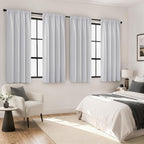 MIULEE 4 Panel Set Short Blackout Curtains 54 Inch Long Greyish White | Thermal by MIULEE