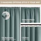 MIULEE 4 Panel Set Short Bedroom Blackout Curtains 54 Inch Long Dusty Blue | - Image 8