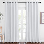 NICETOWN Greyish White Sliding Door Curtain 118 inch Length, Grommet Room by NICETOWN