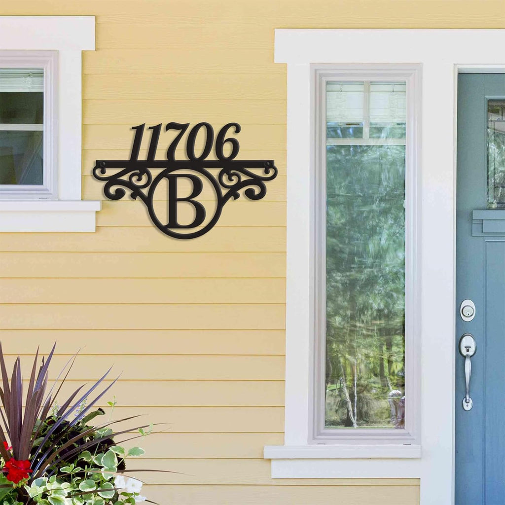 Custom Metal Address Sign Street Plaque with Initials, Personalized House Number Sign for Outside, Modern Outdoor Metal Wall Decor, Handmade New Home Gift Housewarming Gift