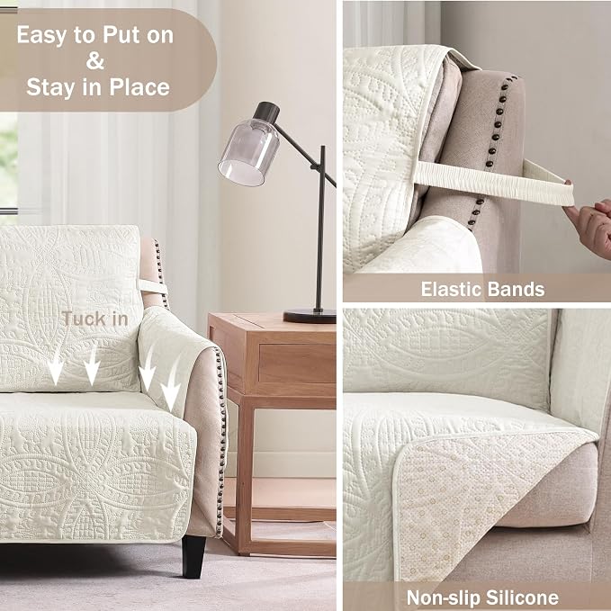 Quilted Grand Sofa Covers Washable, Couch Cover - Image 5