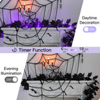 suddus 20 LED Halloween String Lights Battery Operated with Black Maple Leaves 6.5 ft Halloween Garland Decor for Yard, Porch, Table, Wall, Party, Indoor and Outdoor Decorations