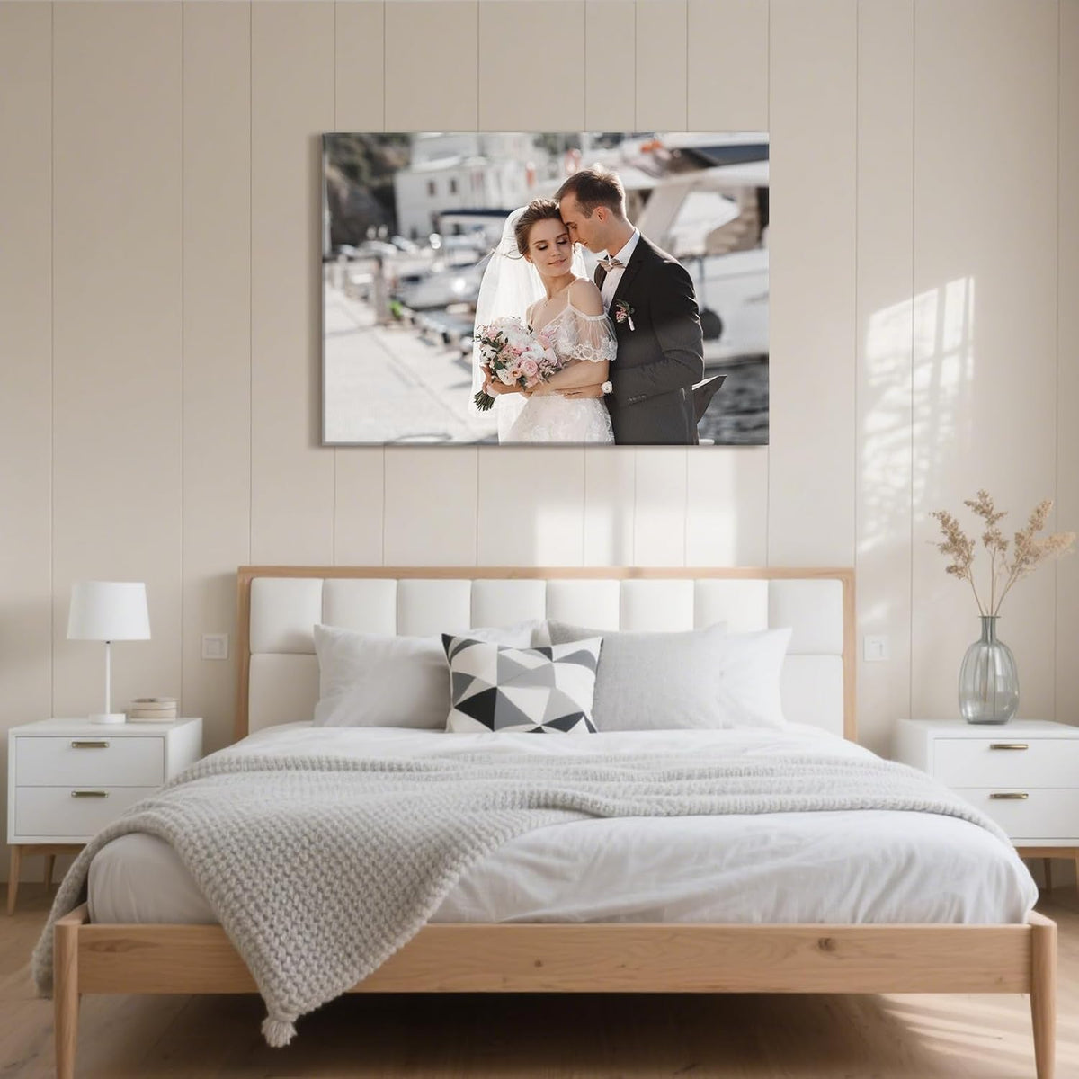 Personalized Custom Canvas Prints with Your Photos & Text, Customized Picture Print, Transform Own Images Into Framed Wall Art Digitally Printed Photo to Canvas, Keepsakes Gifts for Family 40x28’’