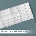 MIULEE Greyish Blue Back Tab Blackout Curtains 52x108 Inch Long 2 Panel Set | - Image 4