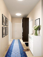 25 Ft Blue Extra Long Hallway Runner Rug, Custom Size, Non Slip Washable | - Image 3