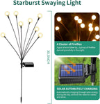 Solar Lights Outdoor Waterproof,6 Packs 48LED, Garden Decor, Patio Decor, Firefly Lights Solar Outdoor, Unique Gifts for Women
