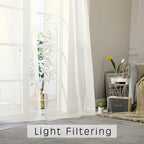 Sheer Curtains Ivory 144 inch Extra Long, Elegant and Airy Drapes Translucent - Image 2