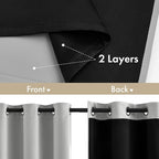 MIULEE Light Grey 100% Blackout Curtains - Image 3