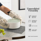 Placemat Set of 4 - Easy Clean Woven Vinyl Placemats for Dining Table, Indoor/Outdoor Place Mats, Washable PVC Table Mats（Dark Gray）