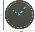 Stephanie Imports Modern Minimalist Dark Concrete Gray Silent Wall Clock (Teal)