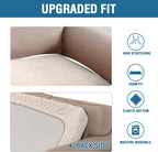 H.VERSAILTEX Velvet Stretch Individual Couch Cushion Cover Plush Slipcover for Loveseat Sofa Furniture Protector Seat Cover (1 Piece Loveseat Cushion Cover, Ivory)