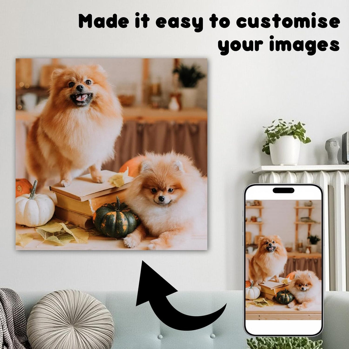 Customized Canvas Prints With Your Photos, Personalized Custom Canvas Wall Art, Custom Wall Art For Bedroom Unique Gift For Christmas Valentine'S Day Wedding Housewarming For Mom Women And Men 32×32