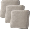 H.VERSAILTEX Velvet Stretch Couch Cushion Cover Plush Cushion Slipcover for Chair Loveseat Sofa Cushion Furniture Protector Seat Cushion Sofa Cover (3 Piece XL Sofa Cushion Covers, Oatmeal)