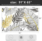 -Black and Gold Tropical Botanical Banana Leaf Fabric Wallpaper Living Room Bedroom Bathroom Abstract Plant Wall Mural- 91"x65"（ not Peel and Stick）