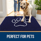 OLANLY Dog Door Mat for Muddy Paws 70x24, Paw Print Design Chenille Mud Mat | - Image 6