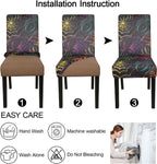 JQinHome Spider Halloween Chair Slipcover,Web Black Chair Covers Set of 4, High Stretch Washable Chair Protector Cover for Dining Room, Kitchen,Home Party,Wedding Ceremony(Spider,4PC)