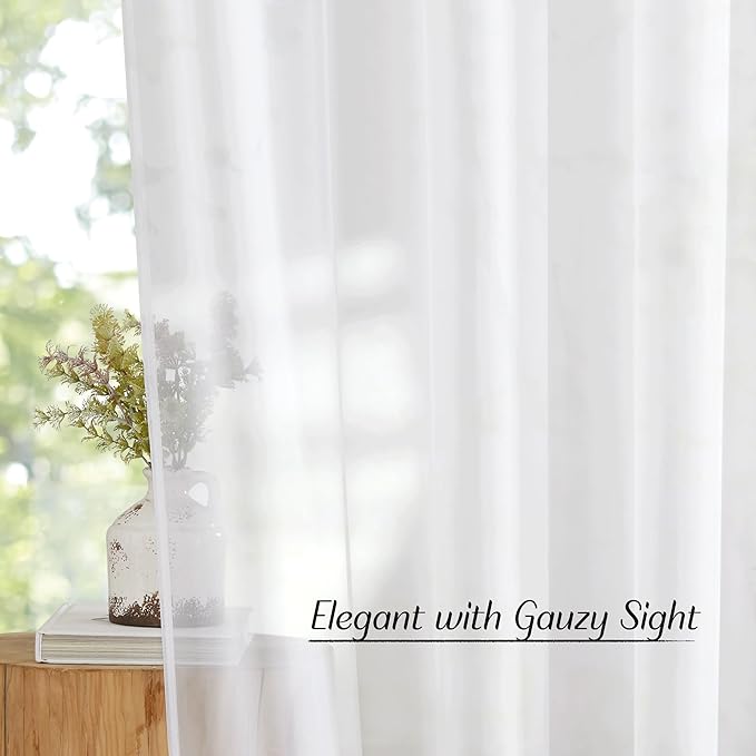 NICETOWN White Sheer Curtains 80 inches Long - Image 5