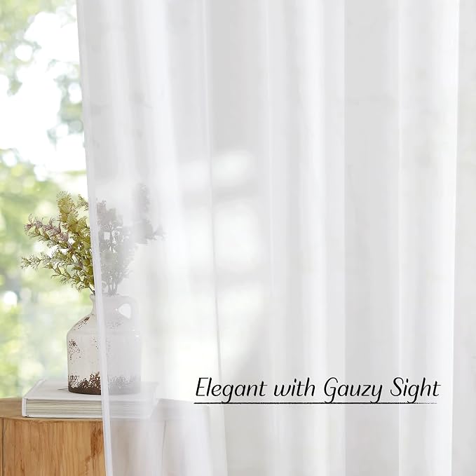 NICETOWN White Sheer 30 inch Curtains - Image 5