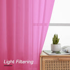 Simplebrand Hot Pink Sheer Curtains 72 Inches Long 2 Panels - Image 7