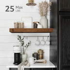 QEEIG Floating Shelf for Wall Bathroom Shelves Bedroom Kitchen Living Room Farmhouse Small Book Shelf 16 inch Set of 1, Brown (015-BN1)