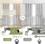 White Farmhouse Curtain Rods for Windows:66-120" Heavy Duty Adjustable Curtain Rod for Bedroom Living Room,Boho Decorative Rustic Drapery Rods with Vintage Coastal Texture Finial,Antique White