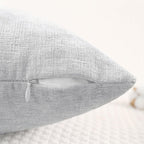 CaliTime Throw Pillow Covers Decorative 16 X 26 Inches Pack of 2 Cozy Chenille Cushion Cases for Couch Sofa Bed Living Room Home Moonbeam Gray