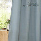 NICETOWN Thick Linen Stone Blue Curtains 108 inch Long - Image 5