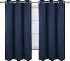 Navy Blue Blackout Curtains 34 x 63 Inch Length/Set of 2 Curtain Panels/Thermal - Image 2