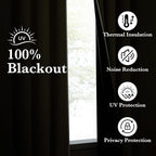 NICETOWN 100% Blackout Curtains 96 inches Long, Grommet Lightweight Easy to - Image 3