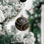 100Pcs Christmas Balls Ornaments Set, Shatterproof Christmas Decorations with Hand-held Gift Package for Xmas Tree/Holiday/Wedding/Holiday/Party Decor (Black & Gold)