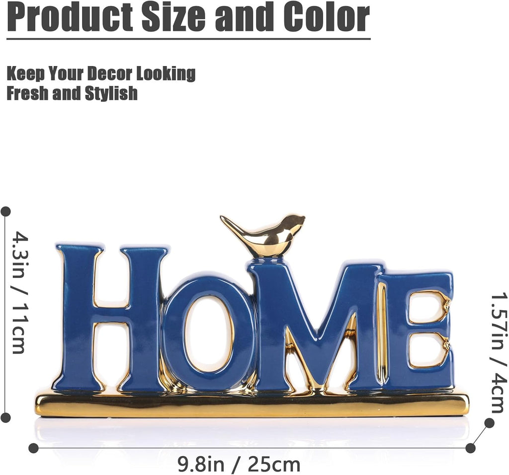 Love Sign Decoration,Blue and Gold Love Signs for Home Decor Statue,Gold Bird Sculpture Personalized Love Decor,Gold Style Figurine Decorative Ornaments for Living Room,Bedroom,Desktop,Cabinets