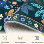 RELEANY Floral Washable 6x9 Area Rugs Teal/Purple | Flower Carpet Print Boho - Image 5