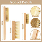 3 Pcs Wood Laundry Stain Brush Stain Remover Brushes with Boar Bristle Small Stain Brush for Clothes for Scrubbing Stains from Furniture Fabric Leather(3 Pcs D)
