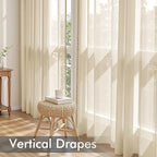 MIULEE Cream Sheer Curtains 108 Inches Long 4 Panels 42 x 108 Inches | Light - Image 5