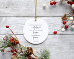 Andaz Press Round Ceramic Porcelain Christmas Tree Ornament for Teacher Thank You Appreciation Graduation Gift, Education Breeds Confidence.Confidence Breed Hope. Hope Breeds Peace. Confucius, 1-Pack