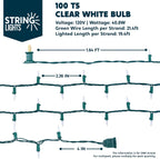 Joiedomi Clear Christmas String Lights Indoor,400(4x100) Mini Warm White Fairy Light,85.6 FT Lighting Decor for Patio Dorm Classroom Bedroom Holiday Wedding Party Garland Birthday Festival,Green Wire