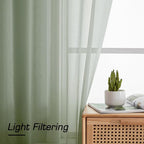 Simplebrand Sage Short Sheer Curtains 45 Inch Length - Image 3