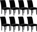 Howhic Stretch Chair Covers for Dining Room Set of 8, Removable Washable Dining Room Chair Covers, Dining Chair Slipcovers Seat Protector, Great Decor for Home and Banquet (Black, 8 Pack)