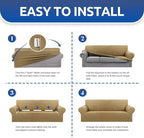 Stretch Oversized Couch Covers for Sofa Slipcover, Tan | 1-Piece Washable Sofa - Image 5