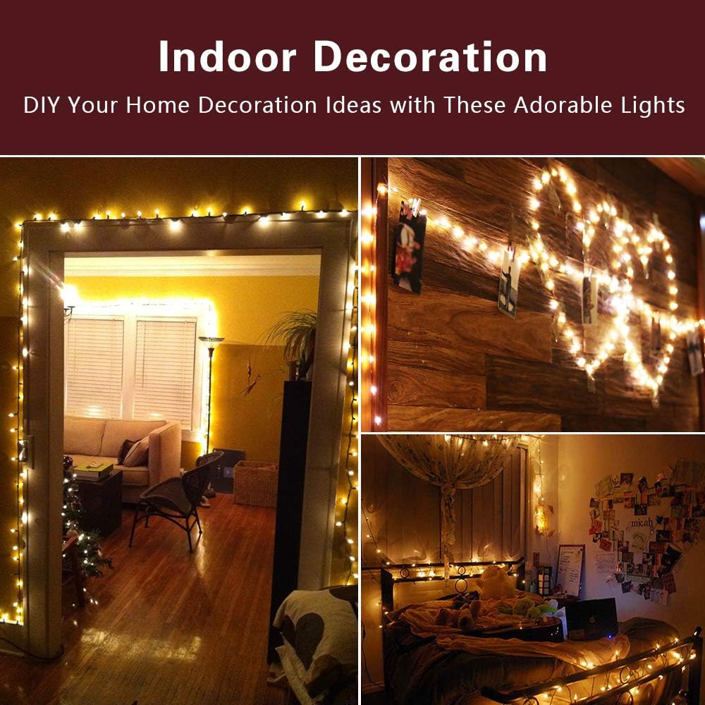 BrizLabs 600 Count Christmas Lights, 139.2ft Soft White Incandescent String Lights, Clear Christmas Light String Connectable, 120V UL Certified Mini Light Set for Indoor OutdoorTree Party Home Decor