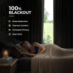 INOVADAY Linen Textured 100% Blackout Sliding Door Curtains 102x84 | Midnight - Image 2