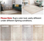 Keen Home Design 8x10 Rug - Machine Washable Area Rug with Non-Slip Backing, Ideal for Living Room, Dining Room, Bedroom - Vintage, Easy Clean, Durable, Low Pile Rug - (8' x 10')