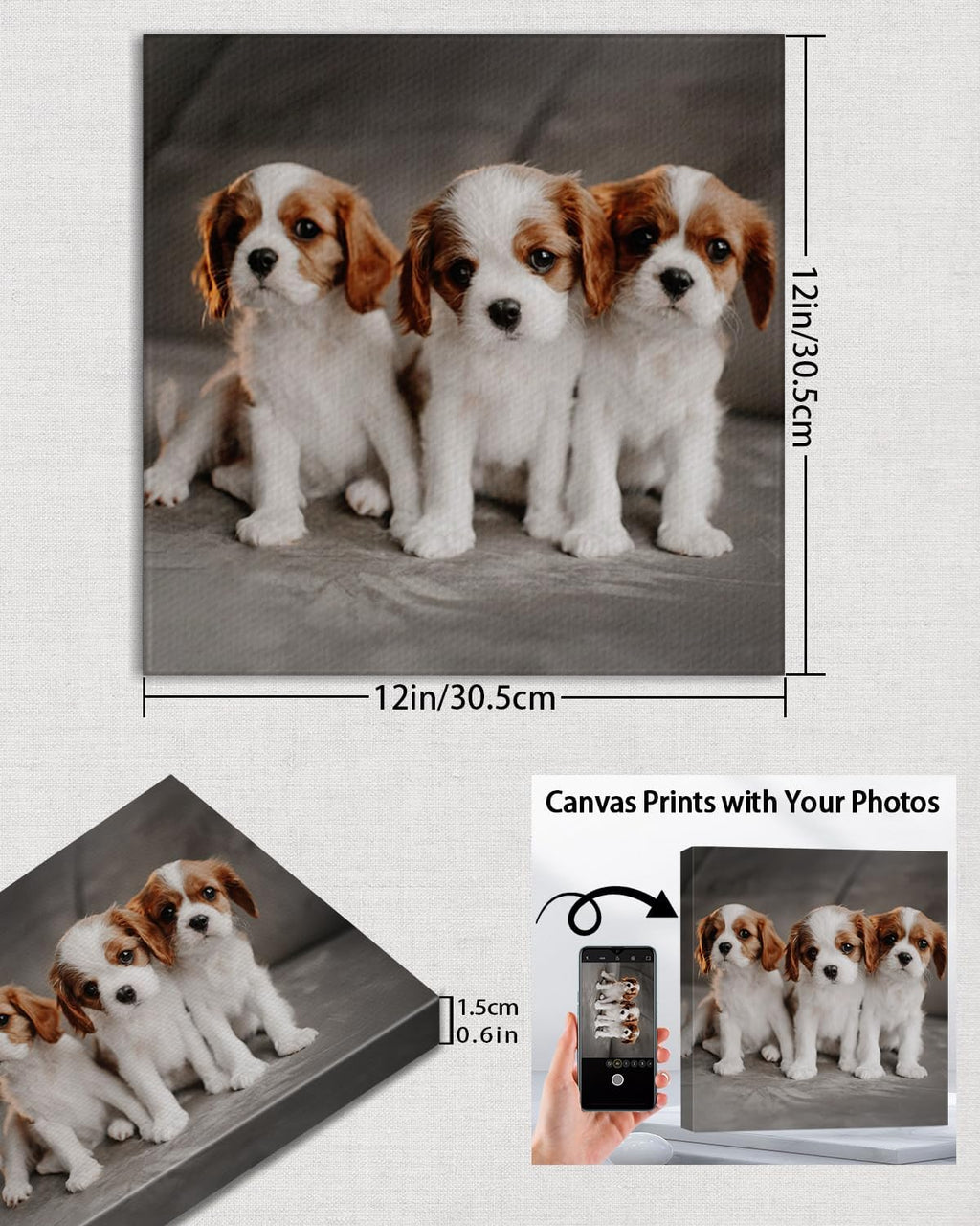 AbcCustomize Custom Canvas Prints,Transform Your Memories into Beautiful Art with Personalized Photo on Canvas,Personalized Canvas Wall Art for Home Decor, Gifts, and Keepsakes