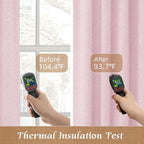 63 Inch Long 100% Blackout Linen Curtains 2 Panels - Image 4