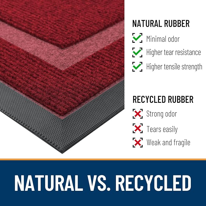 OLANLY Front Door Mat Outside 47x17, All-Season Heavy-Duty Rubber Doormat | - Image 4