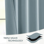 MIULEE Slate Blue Back Tab Blackout Curtains 52x108 Inch Long 2 Panels Set | - Image 7