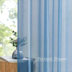 NICETOWN Stone Blue Sheer Curtains 96 Inches Long, Grommet Airy & Lightweight - Image 3
