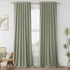Sage Green 100% Blackout Curtains 126 Inch Length 2 Panels Set by Guken