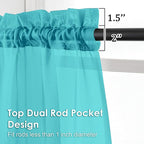 Turquoise Sheer Curtains 78 Inches Long 2 Panels - Image 3