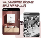 Bathroom Cabinet Wall-Mounted, White Storage Cabinets with Adjustable Shelves, Space-Saving Organizer with 2 Doors for Bathroom, Laundry, Kitchen - Moisture Resistant & Easy Install